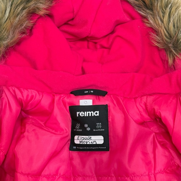Reima Pink Gotland Reimatec snowsuit with detachable fur hood, size 3T - Picture 3 of 13